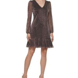 Kensie Long Sleeve Shimmer Dress
